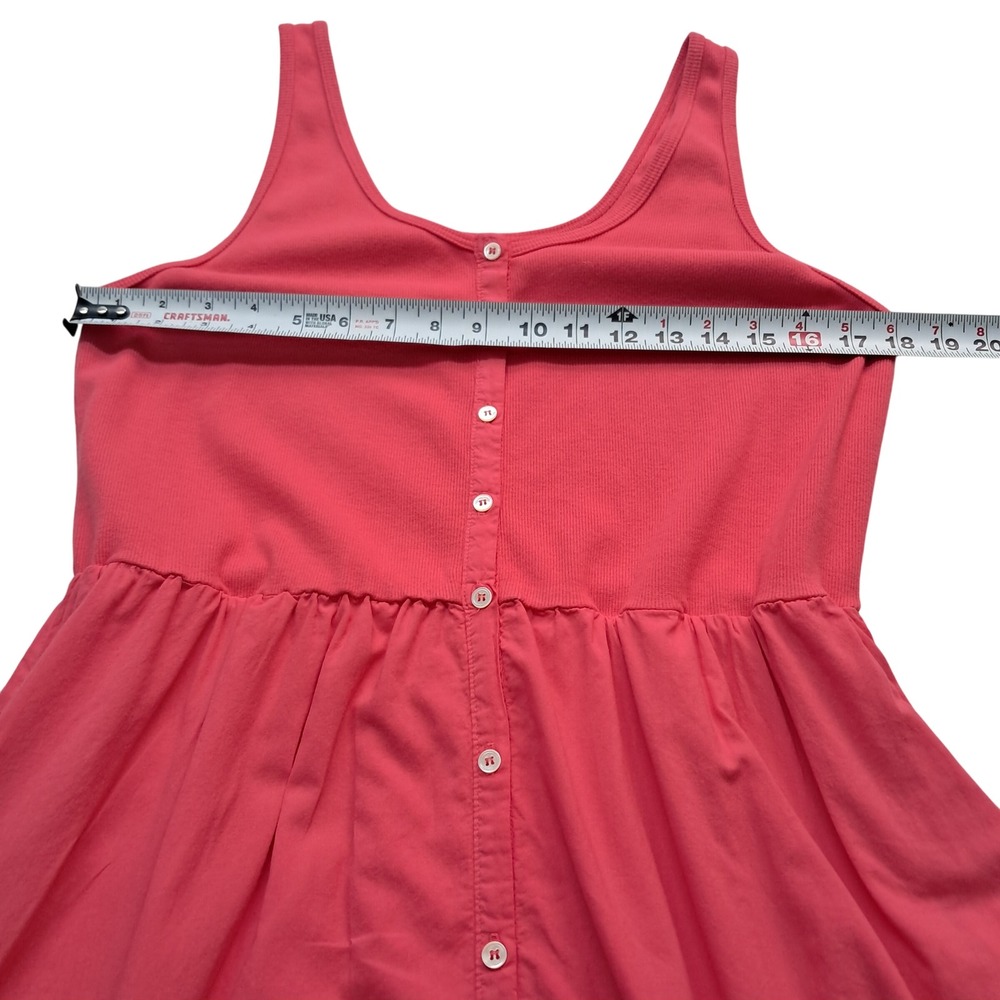 XiRENA Fenix Button Front Cotton Midi Dress Women's XL Pink Coral Pockets - Picture 7 of 11